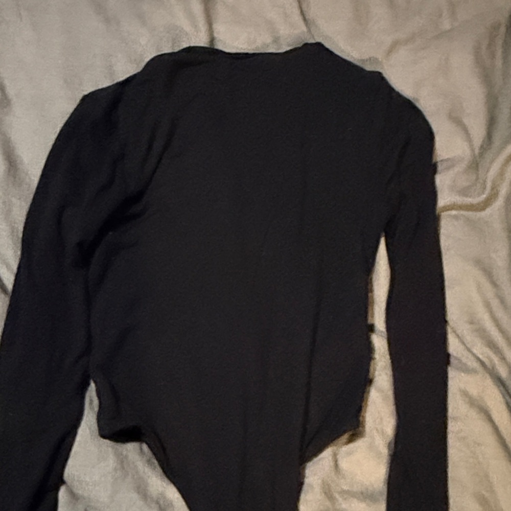 Re Ona Black Long Sleeve Bodysuit